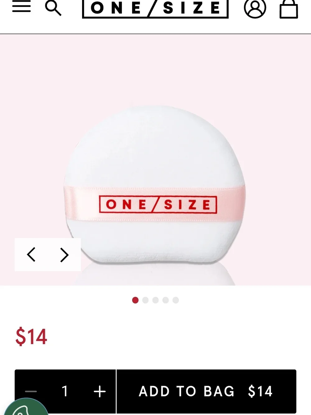 ONE/SIZE White Powder Puff with Pink Strap